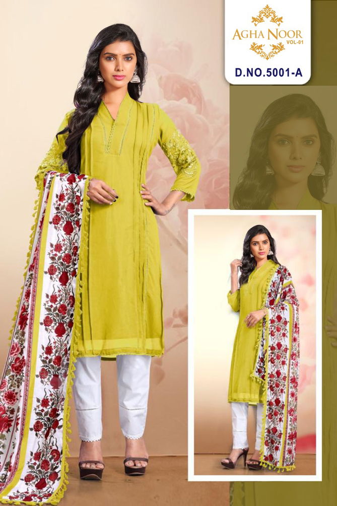 Agha Noor 5001 New Exclusive Wear Heavy Georgette Ready Made Collection